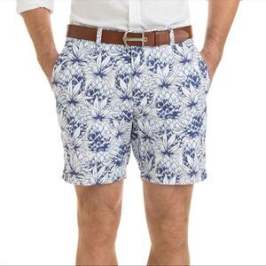 VINEYARD VINES | 7” Pineapple Breaker Shorts Blue & White Print Men’s Size 28
